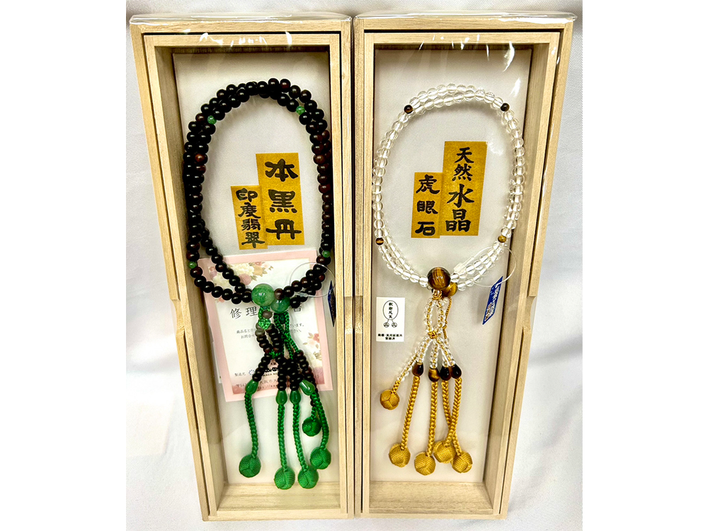 高級念珠シリーズ（本黒丹・水晶）